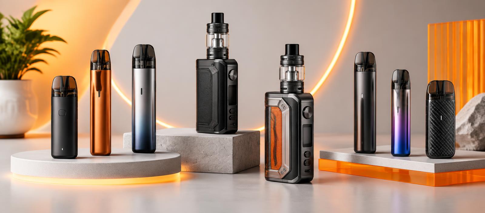 Vape devices on display